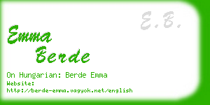 emma berde business card